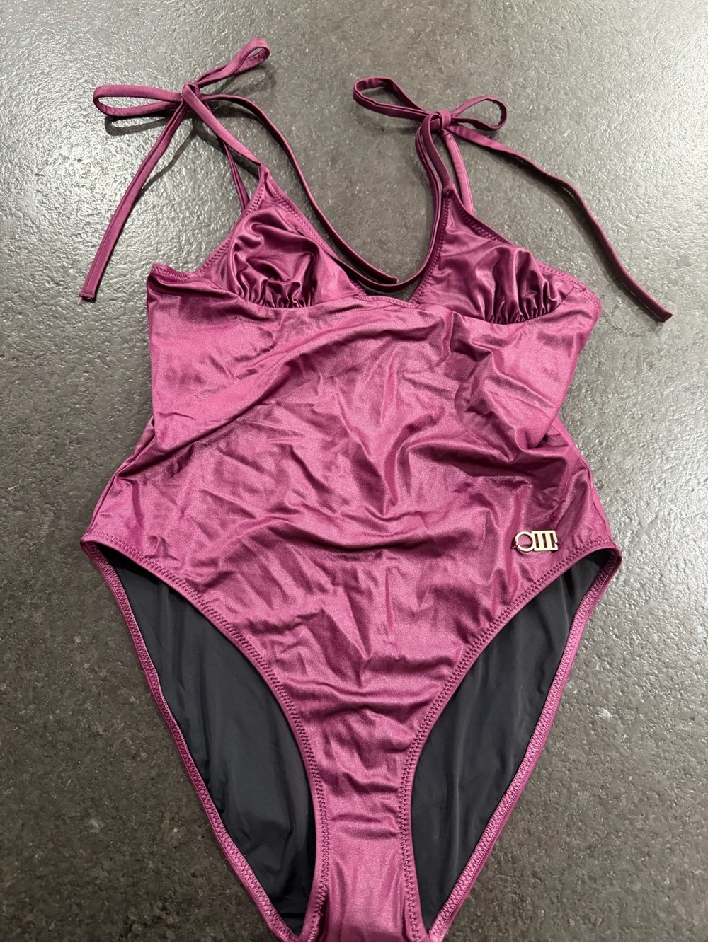 SOLID & STRIPED Magenta Tie-Shoulder One-Piece Swimsuit